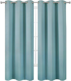 LEMOMO Stone Blue Thermal Blackout Curtains/42 x 84 Inch/Set of 2 Panels Room Darkening Curtains for Bedroom
