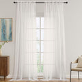 OVZME Ivory Sheer Curtains 120 Inches Long 2 Panels Set, 59 Inch Extra Wide Soft Airy Lightweight Sheer Ivory Curtains for Living Room, Farmhouse Voile Filmy Rod Pocket Drapes, 59Wx120L Inches