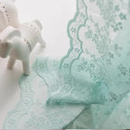 YJ YANJUN Vintage Lace Curtains 84 Inches Long-Victorian Floral Pattern Aqua Sheer Curtain Panels for Living Room Bedroom,Light Filtering, Memaid Beachy Drapes 2 Panels 52W x 84L Mint Green