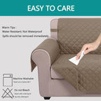 U-NICE HOME Reversible Sofa Cover Couch Cover for Dogs, Taupe/Taupe