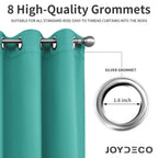 Joydeco Blackout Curtains 72 inches Long 2 Panels Set, Thermal Insulated Long Curtains & Drapes 2 Burg, Room Darkening Grommet Drapes for Bedroom Living Room Windows (W42 x L72 Inch, Peacock Blue)