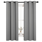 NICETOWN Silver Grey Blackout Curtain Panels for Bedroom, Thermal Insulated Grommet Top Blackout Draperies and Drapes (2 Panels, W34 x L63 inches)