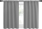 NICETOWN RV Blackout Curtains for Camper Windows, Short Room Darkening Drapes for Kitchen, Home Decoration Thermal Insulated Blackout Blinds for Small Windows (Silver Grey, 2 Panels, W34 x L36)