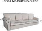 PureFit Reversible Quilted Sofa Cover, Water Resistant Slipcover Furniture Protector, Washable Couch Cover with Non Slip and Elastic Straps for Kids, Dogs, Pets (XX Large, Greyish Green/Beige)