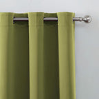 LEMOMO Olive Green Thermal Blackout Curtains/42 x 72 Inch/Set of 2 Panels Room Darkening Curtains for Bedroom