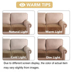 H.VERSAILTEX Velvet Stretch Couch Cushion Cover Plush Cushion Slipcover for Chair Loveseat Sofa Cushion Furniture Protector Seat Cushion Sofa Cover (3 Piece Sofa Cushion Covers, Camel)