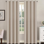 H.VERSAILTEX Blackout Curtain for Living Room Thermal Insulated Window Treatment Curtain Extra Long 96 inch Length Energy Saving Solid Grommet Top Blackout Drape, One Panel, Fog, 52" W x 96" L