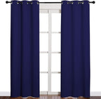 NICETOWN Window Treatment Energy Saving Thermal Insulated Solid Grommet Blackout Curtains/Drapes for Living Room (Royal Blue, 1 Pair, 42 by 84-Inch)