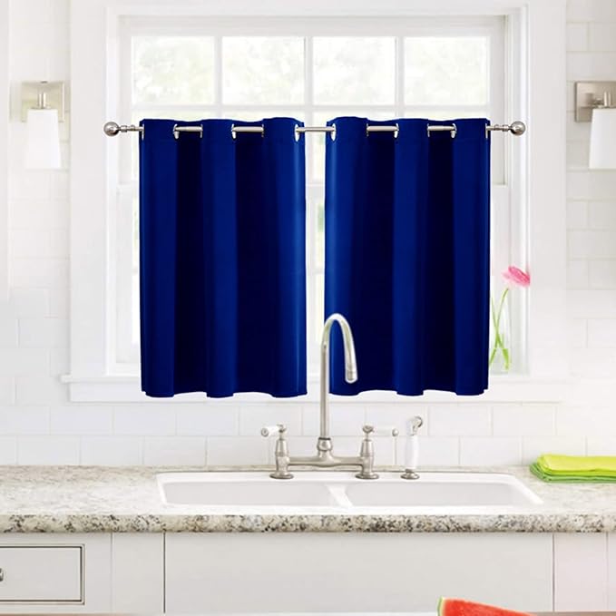 ChrisDowa Small Blackout Curtains for Kitchen and Bedroom 36 Inches Long