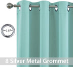 Yakamok 36 Inch Blackout Curtains Panels with Grommets, Aqua Room Darkening Thermal Insulated Window Drapes for Living Room/Bedroom, W52 x L36, Aqua, 2 Panels