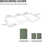 Easy-Going Stretch 3 Pieces Couch Cushion Covers for Sectional Sofa Left/Right L Shape Chaise Lounge Sofa Seat slipcover Anti-Slip Sofa Cover Soft (2 Seater + 1 Chaise, Greyish Green)