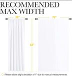 NICETOWN White Curtains, 50% Light Blocking Curtain Panels for Bedroom, Home Decoration Easy-Care Solid Rod Pocket Draperies/Drapes, Window Covering for Kitchen (2 Panels, 70 by 63, White)