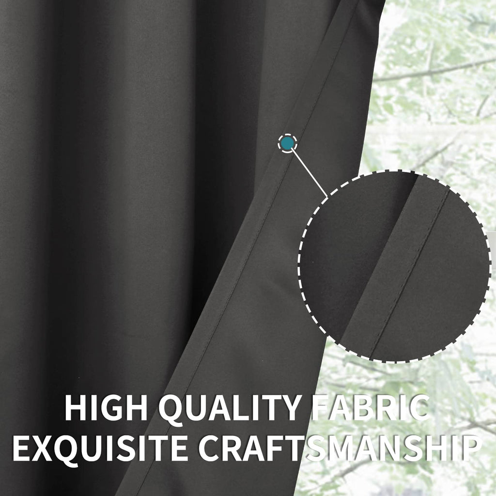 BGment Dark Grey Blackout Curtains for Bedroom 63 Inch Long - 2 Panels