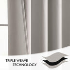 MIULEE Cobblestone Back Tab Blackout Curtains 52x102 Inch Long 2 Panels Set