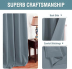 H.VERSAILTEX Blackout Thermal Insulated Curtains 63 Inche Length Light Blocking Curtain Panel Energy Saving Ultra Soft and Smooth Grommets Drapes for Bedroom (One Panel, Stone Blue), 52'W x 63'L