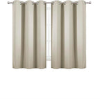 LEMOMO Light Beige Blackout Curtains 42 x 54 Inch Length Set of 2 Panels Grommet Bedroom Curtains for Living Room
