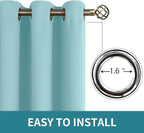 BGment Baby Blue Blackout Curtains for Bedroom 63 Inch Long - 2 Panels