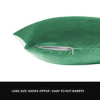 GIGIZAZA Mint Turquoise Velvet Decorative Throw Pillow Covers for Sofa Bed 2 Pack Soft Cushion Cover