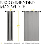 NICETOWN Silver Grey Room Darkening Curtain Panels 96" Long for RV, Play Room, Studio, Heat Block Out and Keep Warm Drapes Window Treatment Drapes for Doorway Entryway Patio (55" Width, 2 Panels)