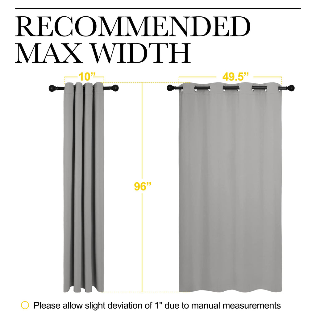 NICETOWN Silver Grey Room Darkening Curtain Panels 96" Long for RV, Play Room, Studio, Heat Block Out and Keep Warm Drapes Window Treatment Drapes for Doorway Entryway Patio (55" Width, 2 Panels)