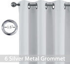 Yakamok 36 Inch Length Room Darking Curtains for Bedroom, Light Blocking Drapes Room Darkening Thermal Insulated Solid Grommet Panels for Living Room(38Wx36L, Greyish White, 2 Panels)