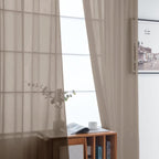 SpaceDresser Basic Rod Pocket Sheer Voile Window Curtain Panels Taupe 1 Pair 2 Panels 52 Width 72 Inch Long for Kitchen Bedroom Children Living Room Yard（Taupe, 52W x 72L）