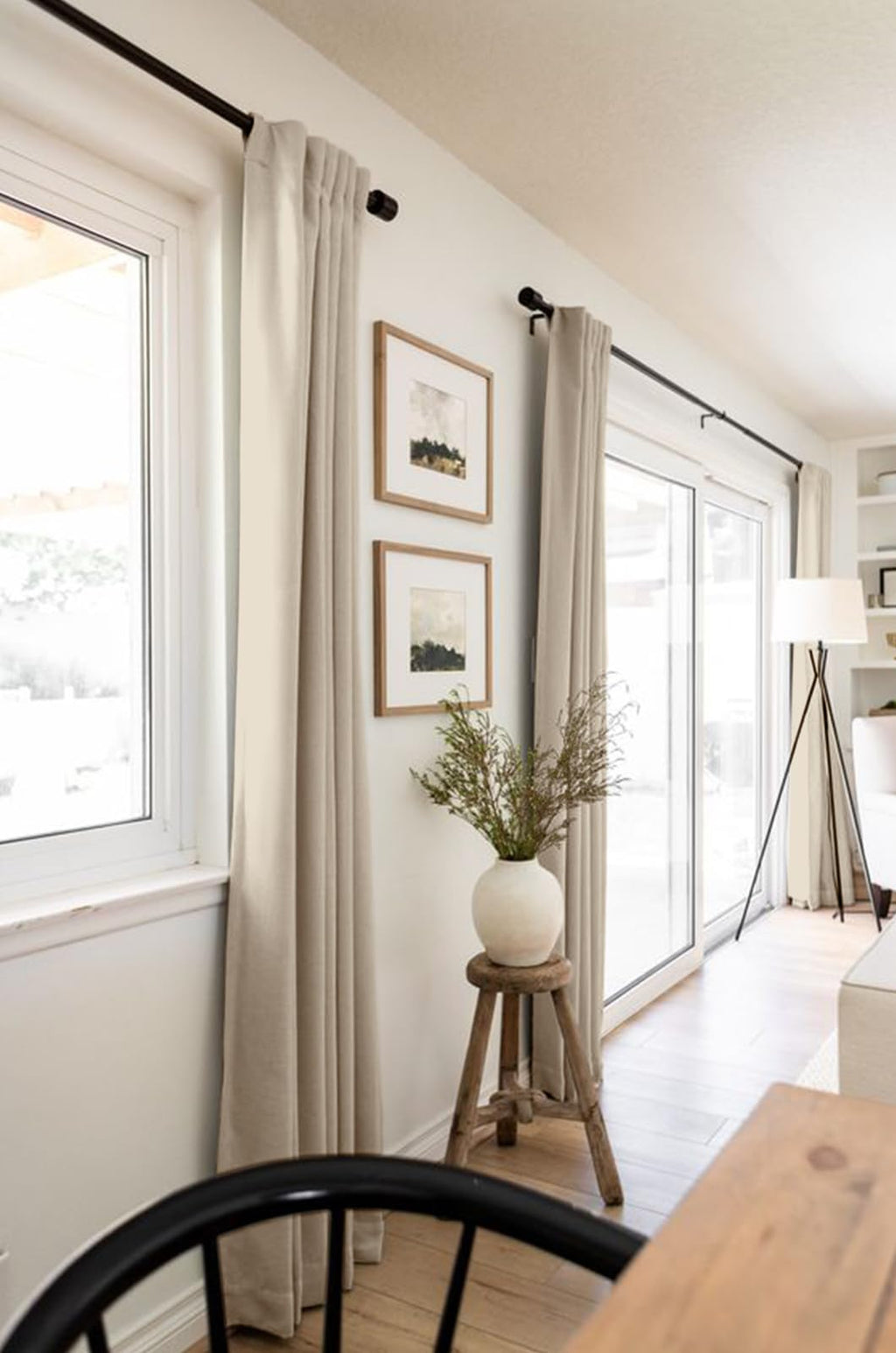 Linen Textured Total Blackout Curtains for Bedroom 108 Inches Long, Oatmeal