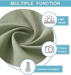 RYB HOME Short Sage Green Blackout Curtains for Small Bedroom Window, Insulating UV Blocking Drapes for Kitchen Cafe Basement Garage, Privacy Tiers for Bathroom Window, Width 42 by Length 36, Set of 2