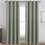 H.VERSAILTEX Ultra Sleep Blackout Room Darkening Curtains for Bedroom, Thermal Insulated Energy Efficient Window Panel Drapes, Grommet Sliding Door Curtain Panel - Light Sage, One Panel, 52'W x 96'L