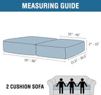 H.VERSAILTEX Velvet Stretch Couch Cushion Cover Plush Cushion Slipcover for Chair Loveseat Sofa Cushion Furniture Protector Seat Cushion Sofa Cover (2 Piece Large Sofa Cushion Covers, Cream)