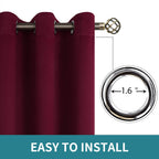 BGment Blackout Curtains - Grommet Thermal Insulated Room Darkening Bedroom and Living Room Curtains, Set of 2 Panels (52 x 120 Inch, Burgundy)