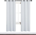 NICETOWN Room Darkening Draperies Curtains, Window Treatment Thermal Insulated Grommet Room Darkening Curtains/Drapes for Bedroom (Greyish White, 2 Panels, 34 by 72)