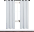 NICETOWN Room Darkening Draperies Curtains, Window Treatment Thermal Insulated Grommet Room Darkening Curtains/Drapes for Bedroom (Greyish White, 2 Panels, 34 by 72)