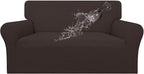 Easy-Going 100% Waterproof Loveseat Couch Cover, Dual Waterproof Sofa Cover, Stretch Jacquard Sofa Slipcover, Leakproof Furniture Protector for Kids, Pets, Dog and Cat (Loveseat, Chocolate)