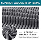 Turquoize 4 Piece Sofa Covers for 3 Cushion Couch Sofa Slipcover Soft Couch Cover for Dogs Washable Furniture Cover with 3 Individual Large Cushion Covers Feature Fabric (Large Sofa, Charcoal Gray)