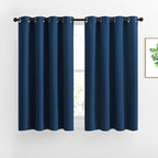 NICETOWN 45 inches Bedroom Curtains Panels - Functional Blackout Curtains/Panels for Bedroom, Thermal Insulated, Privacy Assured (2 Pieces, 52 x 45 inches in Moroccan Blue)