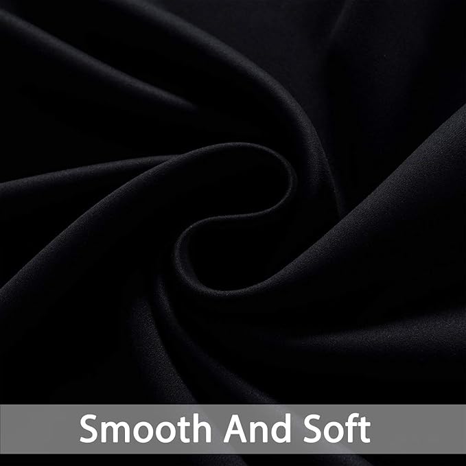 Yakamok Blackout Sliding Glass Door Curtains, Thermal Insulated Window Treatment Drapes for Patio Doors, Grommet Extra Wide Curtain Panels for Living Room, Bedroom (1 Panel, Black, 100W x 96L)
