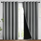 Yakamok Grey Blackout Curtains 96 Inches Long for Bedroom 62" Wide 2 Pcs
