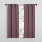 NICETOWN Window Curtain Panels, Dry Rose, 1 Pair, 34 by 54-inch, Thermal Insulated Solid Grommet Blackout Draperies/Drapes for Basement