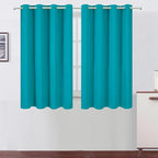 LEMOMO Blackout Curtains 66 x 54 Inch Long Teal Curtains Set of 2 Panels Room Darkening Curtains for Bedroom and Living Room