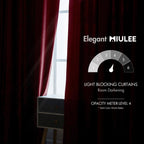 MIULEE Velvet Curtains 52x90 inches 2 Panels Burgundy Red Blackout Curtains