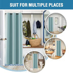 H.VERSAILTEX Doorway Curtain Blackout Closet Door Curtain Room Divider Window Treatment Curtain for Bedroom Thermal Insulated Privacy Drape Soundproof Grommet, 42 x 80 inches, 1 Panel, Mineral Blue