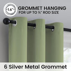 SimpleHome 100% Blackout Curtains for Bedroom,Thermal Insulated Sage Grommet Window Drapes Room Darkening Curtains for Living Room with Black Back,42 x 72 Inch,2 Panels