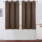 LEMOMO Chocolate Brown Blackout Curtains 42 x 54 Inch Length Set of 2 Panels Grommet Bedroom Curtains for Living Room