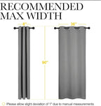 NICETOWN Thermal Insulated Blackout Curtains - Grommet Top Window Treatment Drapes for Hall (2 Panels, W42 x L90 inches, Silver Grey)