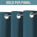 H.VERSAILTEX Blackout Curtain for Living Room Thermal Insulated Window Treatment Curtain Extra Long 63 inch Length Energy Saving Solid Grommet Top Blackout Drape, One Panel, Dark Teal, 52" W x 63" L