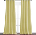 NICETOWN Paler Yellow Blackout Curtains 96" Long for Office, 55" Wide, 2 Pieces, Dining Room, Guest Room, Sound Reducing Heat and Cold Block Curtain Panels for Modern Room Decorative