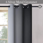 SimpleHome Ombre Room Darkening Curtains for Bedroom, Gradient Black to Grey White Light Blocking Thermal Insulated Grommet Window Curtain/Drapes for Living Room,2 Panels, 42x72 inches Length