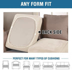 H.VERSAILTEX Velvet Stretch Couch Cushion Cover Plush Cushion Slipcover for Chair Cushion Furniture Protector Seat Cushion Sofa Cover (1 Piece Armchair Cushion Covers, Cream)