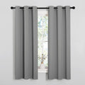 NICETOWN Silver Grey Blackout Curtain Panels for Bedroom, Thermal Insulated Grommet Top Blackout Draperies and Drapes (2 Panels, W34 x L63 inches)